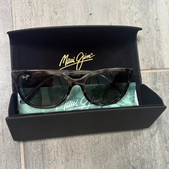 Maui Jim Honi Cat Eye Sunglasses Grey Tortoise Stripe GS758-11S - Picture 7 of 9